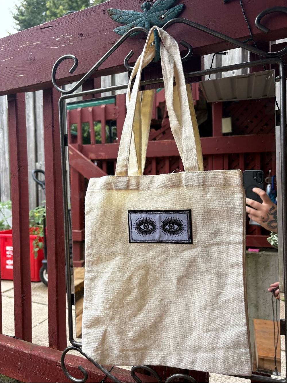Canvas Tote Bag with Eye design